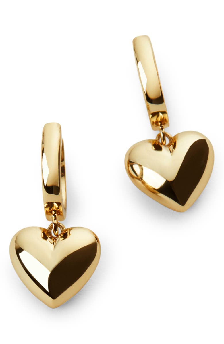 Ana Luisa Jessica Heart Drop Huggie Hoop Earrings, Main, color, Gold