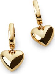 Ana Luisa Jessica Heart Drop Huggie Hoop Earrings