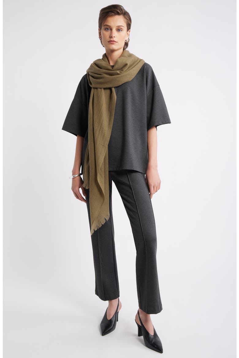 Textured Cashmere Scarf, Main, color, OLIVE COVERT