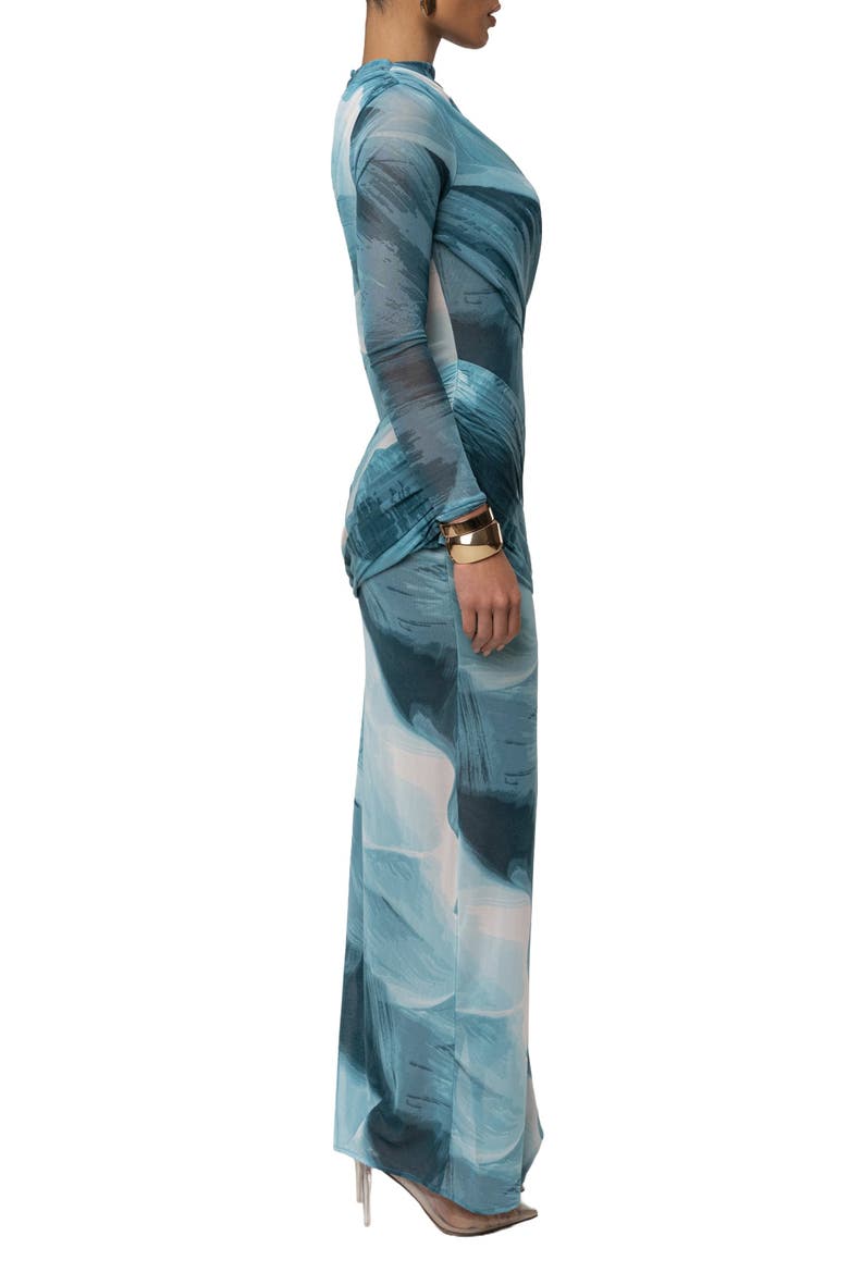 Heatwave Mesh Maxi Dress, Alternate, color, Sunset Blue