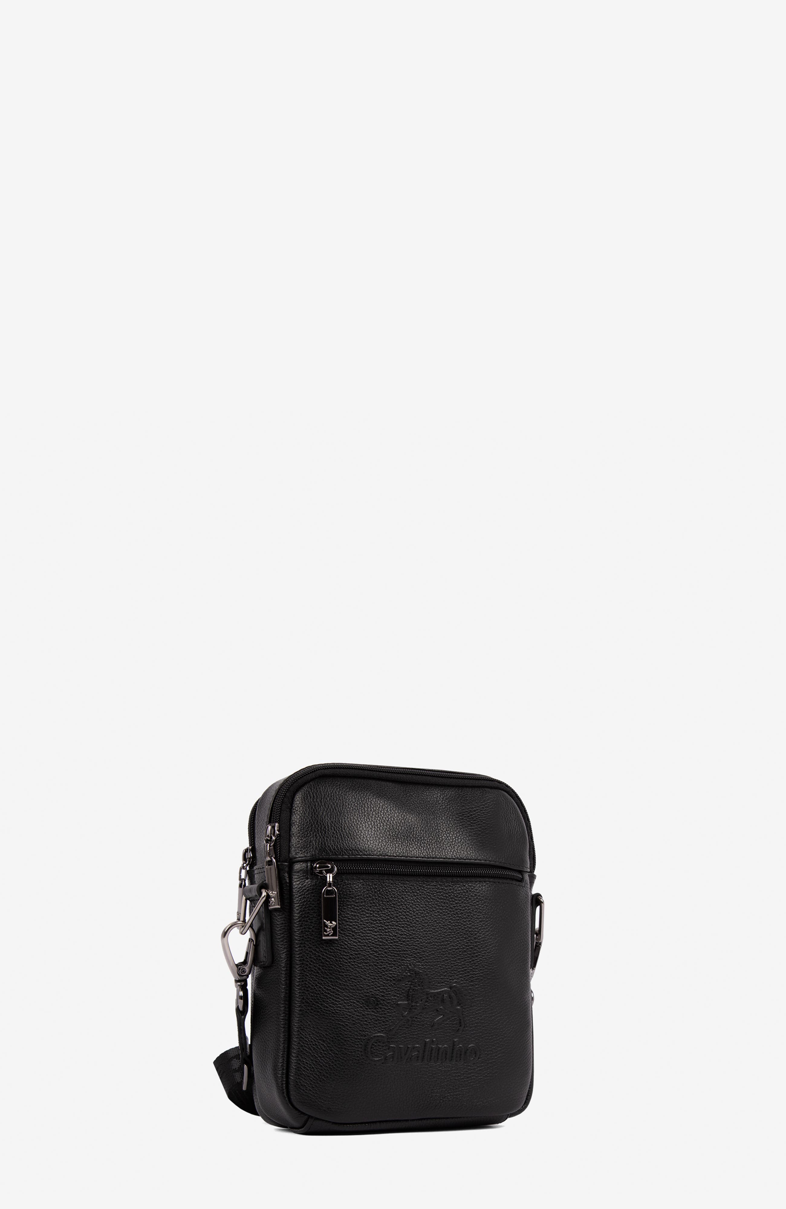 El Cavaleiro 484 Leather Traveler Crossbody Bag, Alternate, color, Black