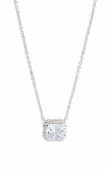 Nadri Cubic Zirconia Halo Pendant Necklace