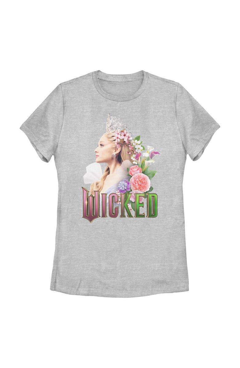 Wicked: For Good Women's Wicked For Good Glinda Side Profile Pose  Graphic T-Shirt, Main, color, Athletic Heather
