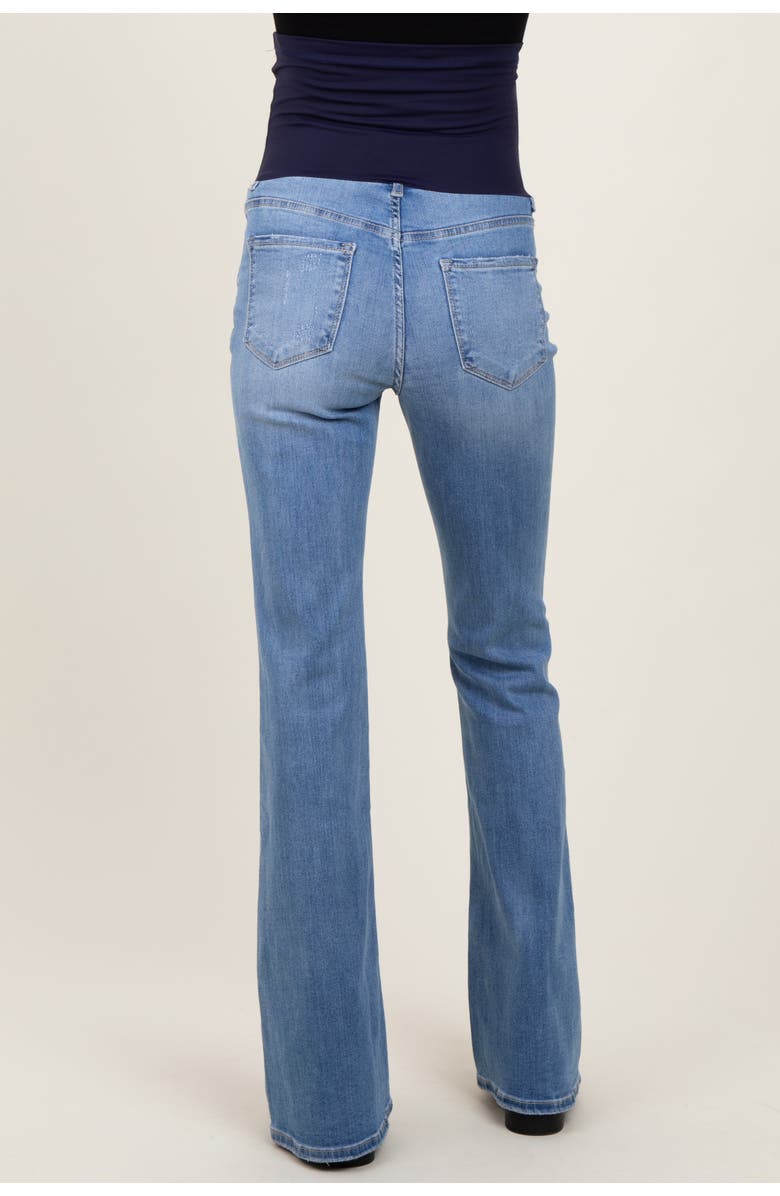 PinkBlush Vintage Wash Flare Maternity Jeans, Alternate, color, Light Blue