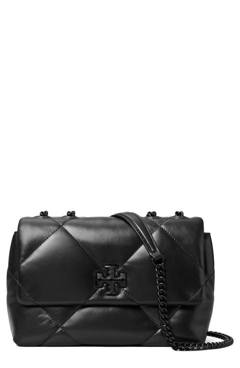 ショルダーバッグ・ポシェット Tory Burch Quilted Black Shoulder Bag In Soft Lamb Leather Tory Burch Quilted Black Shoulder Bag In Soft Lamb Leather