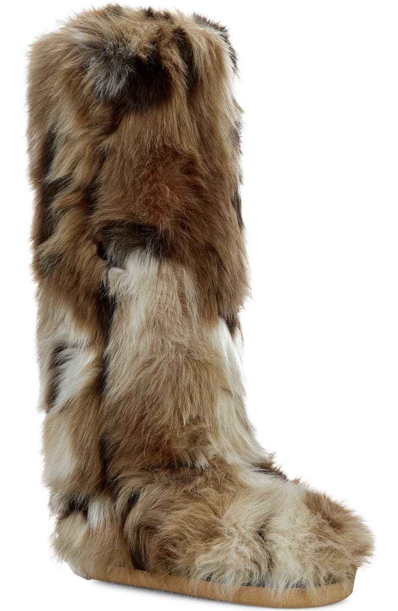 AZALEA WANG Fennec Faux Fur Over the Knee Boot, Main, color,