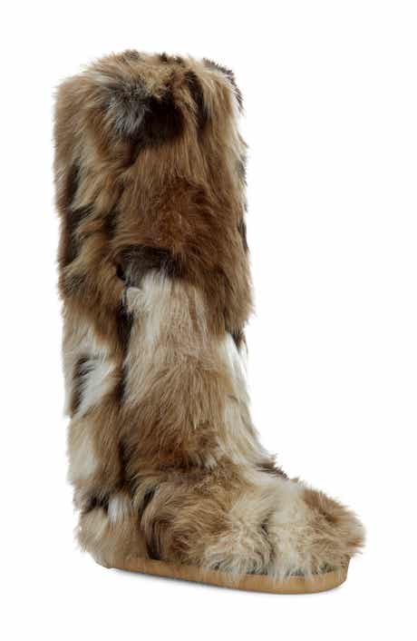 AZALEA WANG Fennec Faux Fur Over the Knee Boot