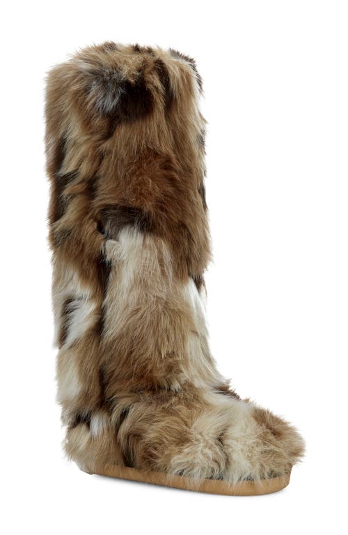 Azalea Wang Fennec Faux Fur Over The Knee Boot In Multi