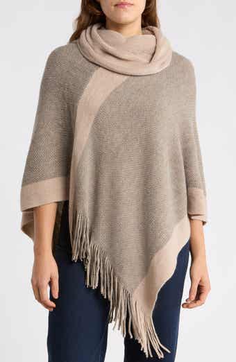 Cowl Neck Knit Poncho