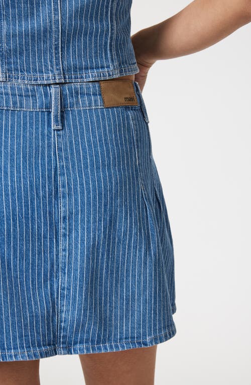 Mavi Jeans Stripe A-line Denim Skirt In Blue Stripe Denim