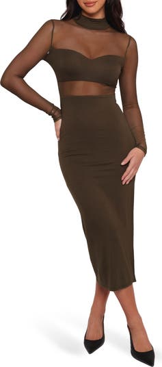 Farrow Long Sleeve Midi Dress
