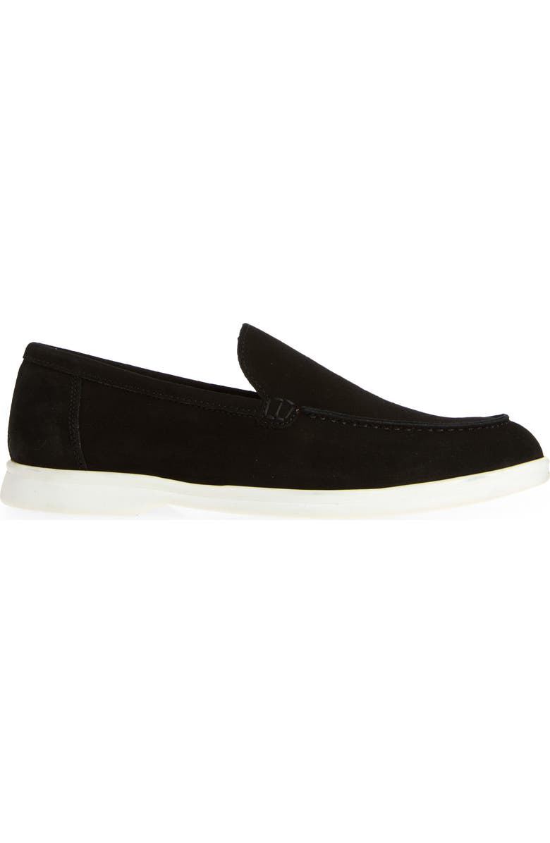 Bruno Magli Primo Leather Loafer, Alternate, color, Black Suede/ White