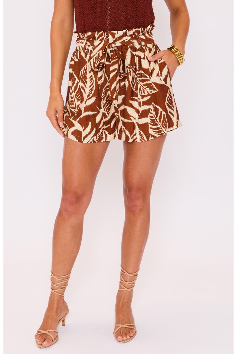 Daybreak Printed Pocket Shorts, Main, color, DARK BROWN