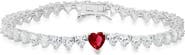 Queen Jewels Sterling Silver CZ Heart Bracelet