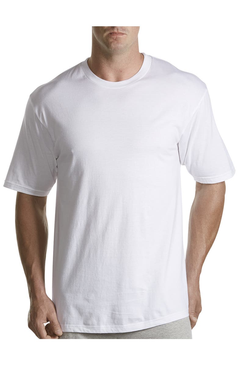 Harbor Bay by DXL 3-pk Crewneck T-Shirts, Main, color, White