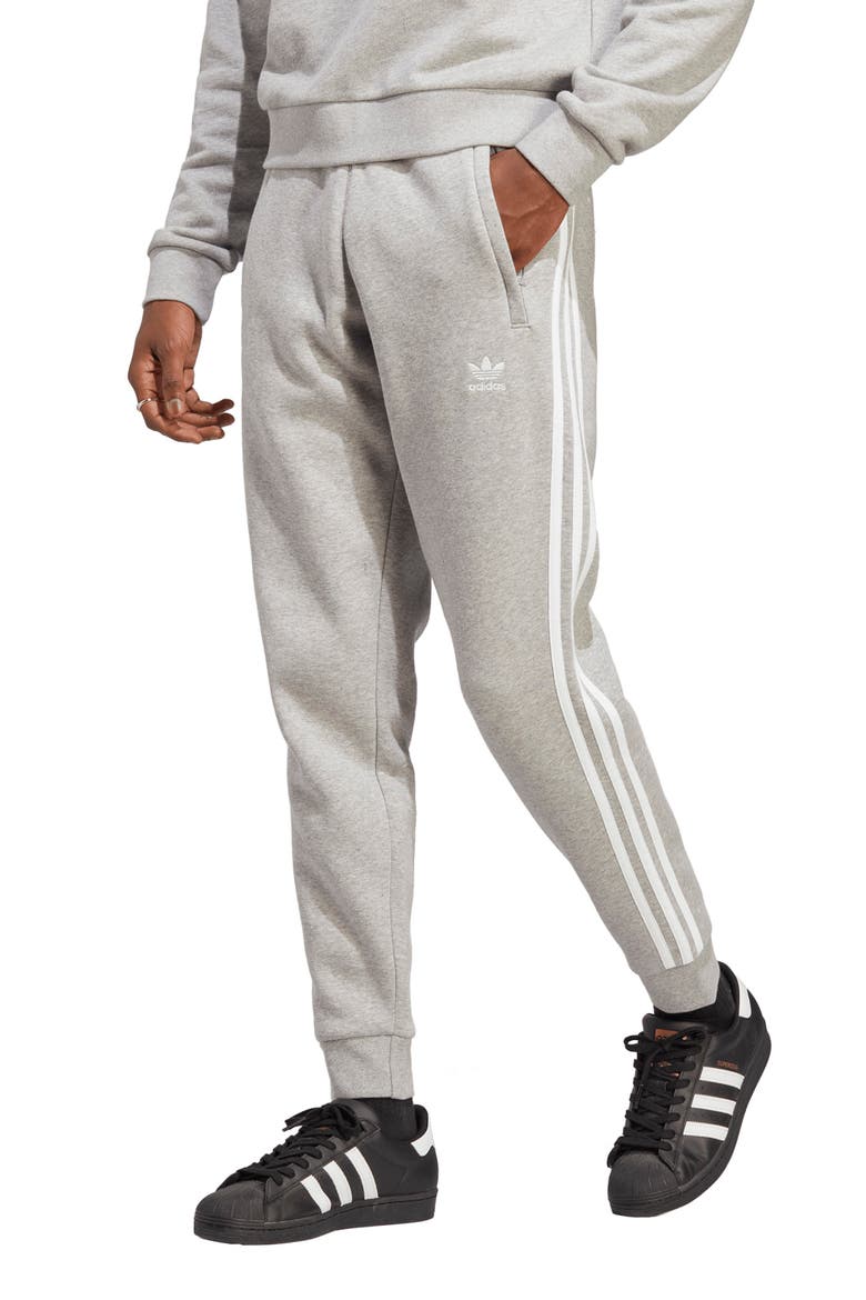Adicolor 3-Stripes French Terry Joggers, Main, color, MEDIUM GREY HEATHER