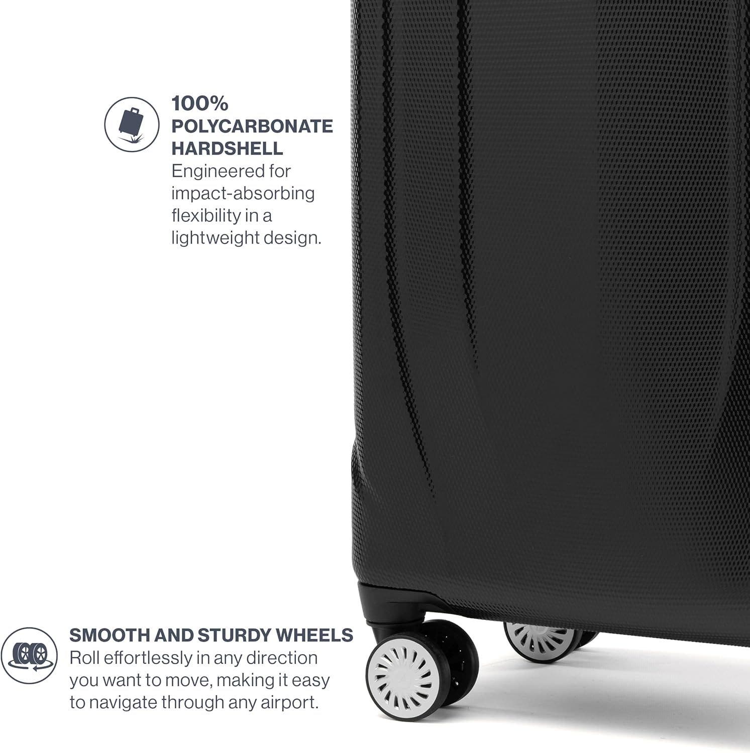 TRAVELPRO Pathways 3 Hardside Expandable 21" Carry On Spinner Luggage, Alternate, color, Black Knight