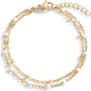 Mint & Lily Dainty Double Chain Beaded Bracelet