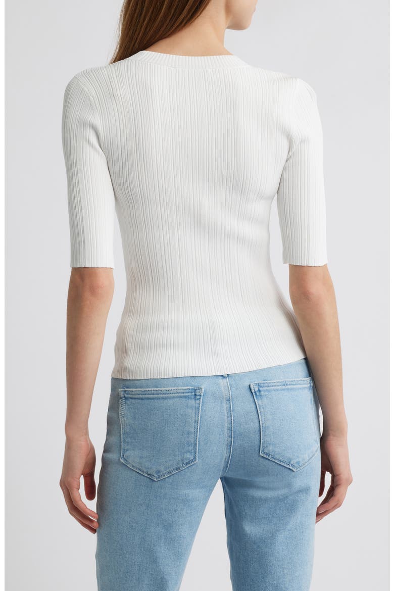Aranea Rib Elbow Length Sweater, Alternate, color, WHITE