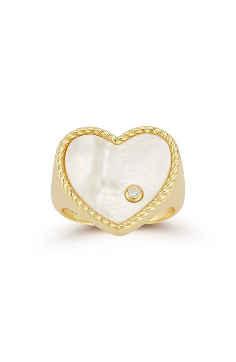 Mother-of-Pearl Heart Ring
