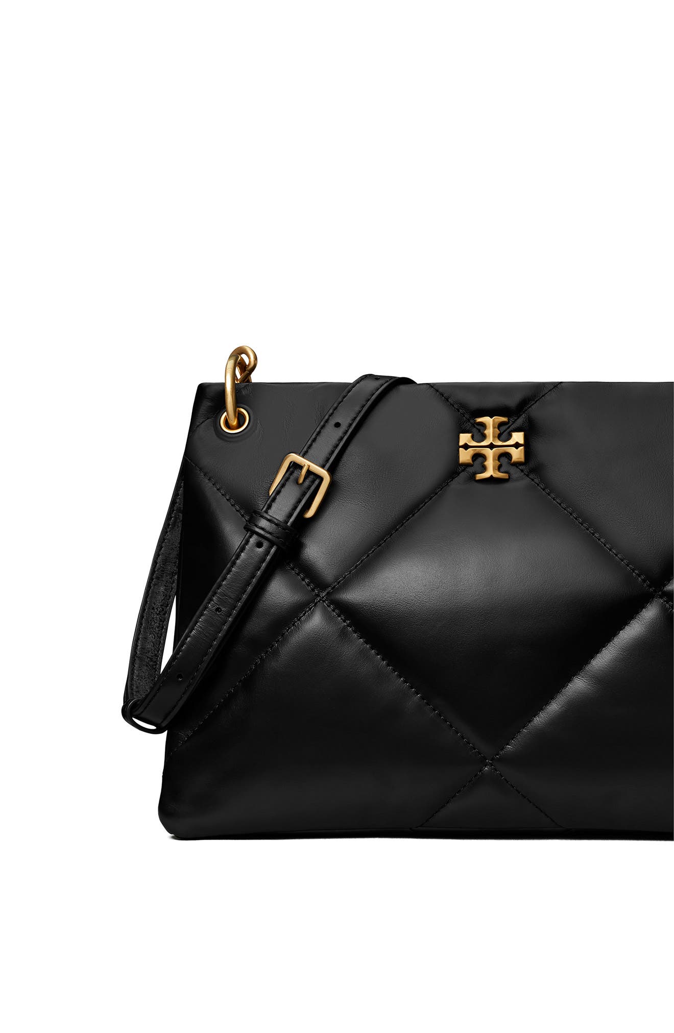 Small Kira Diamond Quilted Leather Shoulder Bag, Alternate, color, BLACK