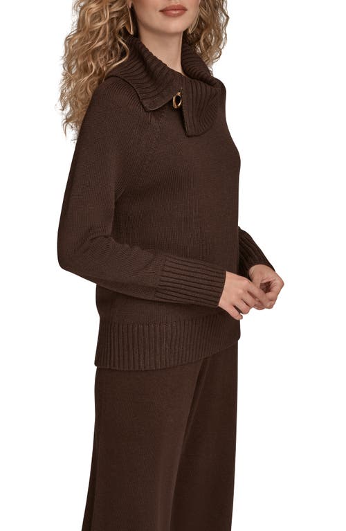 Donna Karan New York Asymmetric Zip Collar Sweater In Animal Print