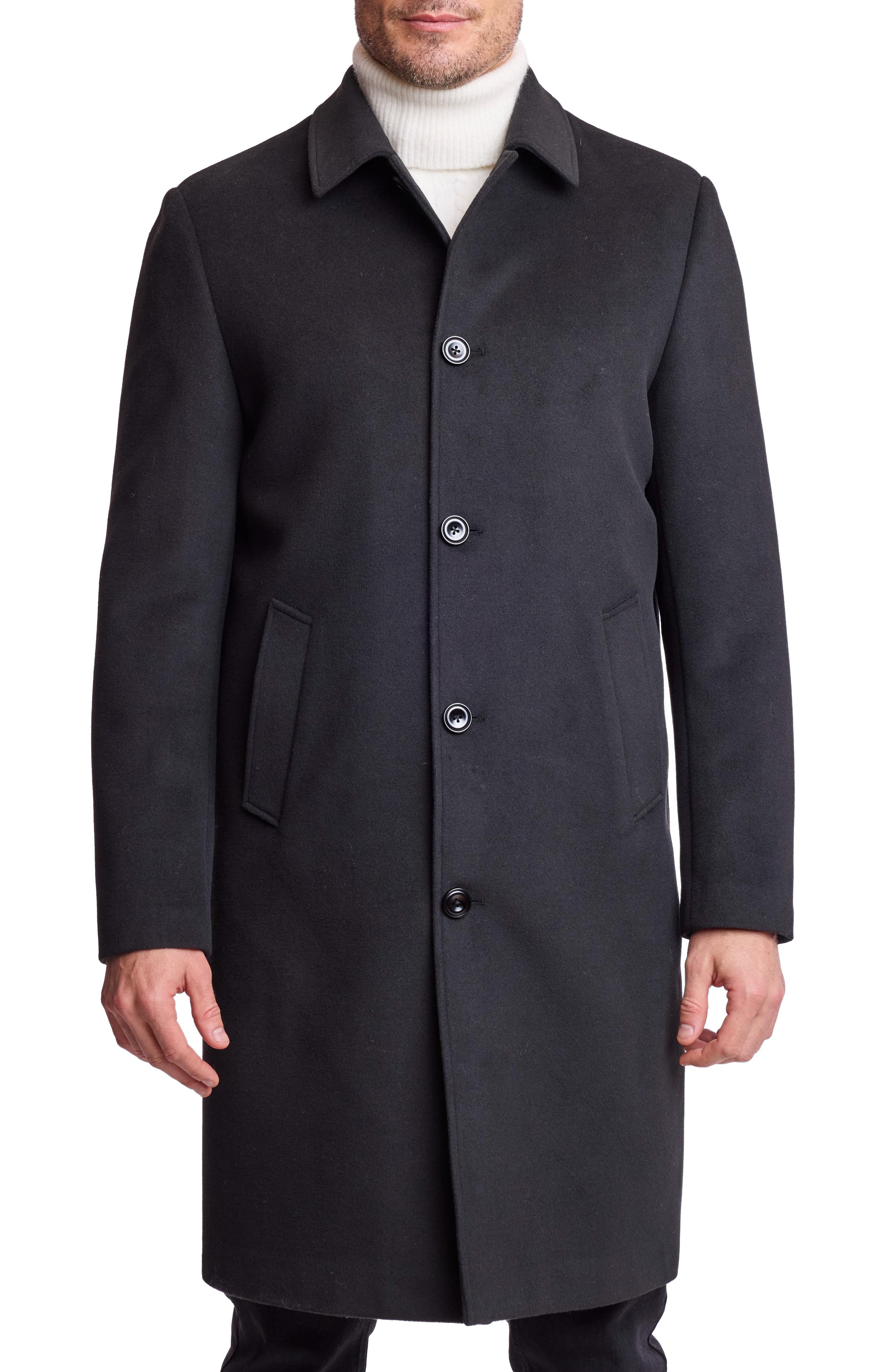 Slash Pocket Stretch Slim Fit Overcoat