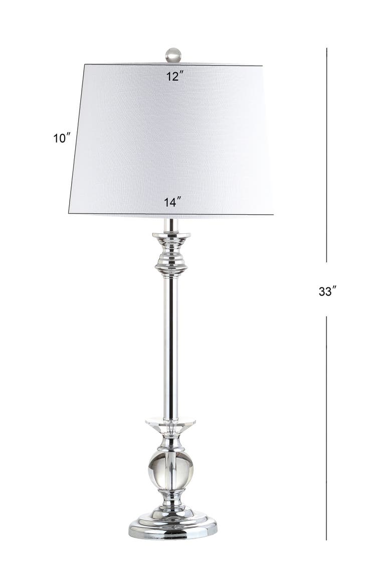 Elizabeth 33" Crystal/Metal LED Table Lamp, Clear/Chrome, Alternate, color, Clear/Chrome