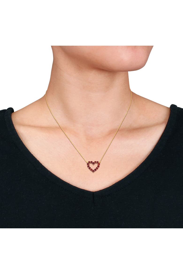 2-Piece Set Garnet Heart Earrings & Necklace, Alternate, color, Garnet