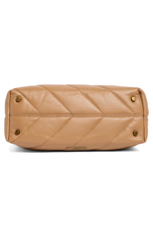 Kurt Geiger London Soho Quilted Leather Shopper In Light/pastel Brown