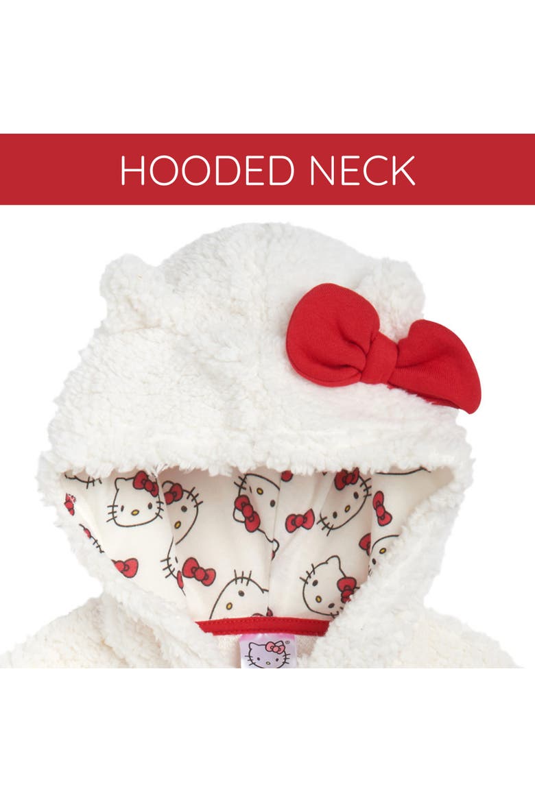 Faux Shearling Fleece Zip-Up Hoodie, Alternate, color, Hello Kitty Off White