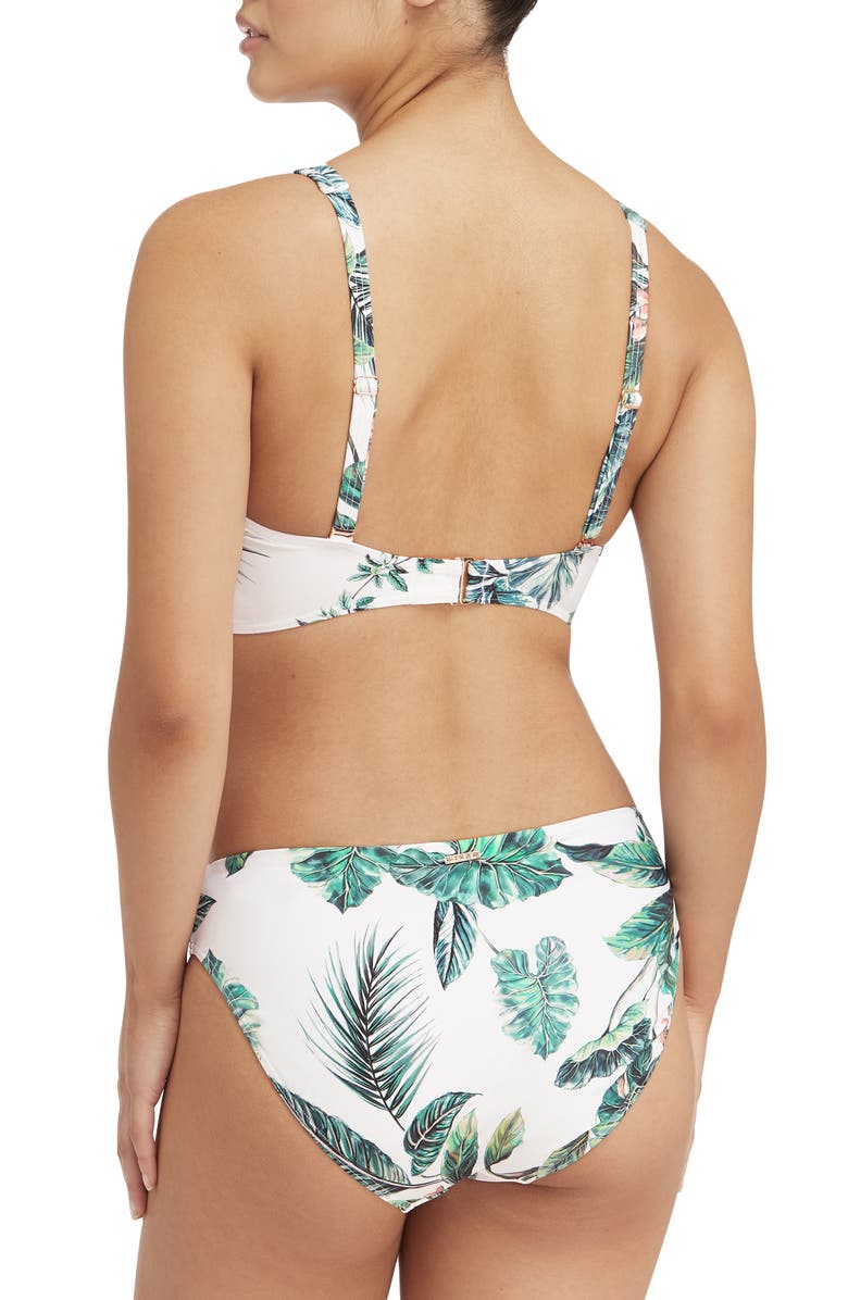 Sea Level Cross Front Stretch Recycled Nylon Bikini Top, Alternate, color, White