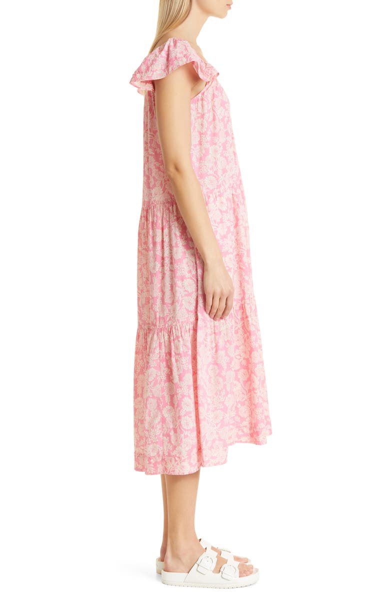 THE GREAT. The Plumeria Cotton Midi Dress, Alternate, color, 