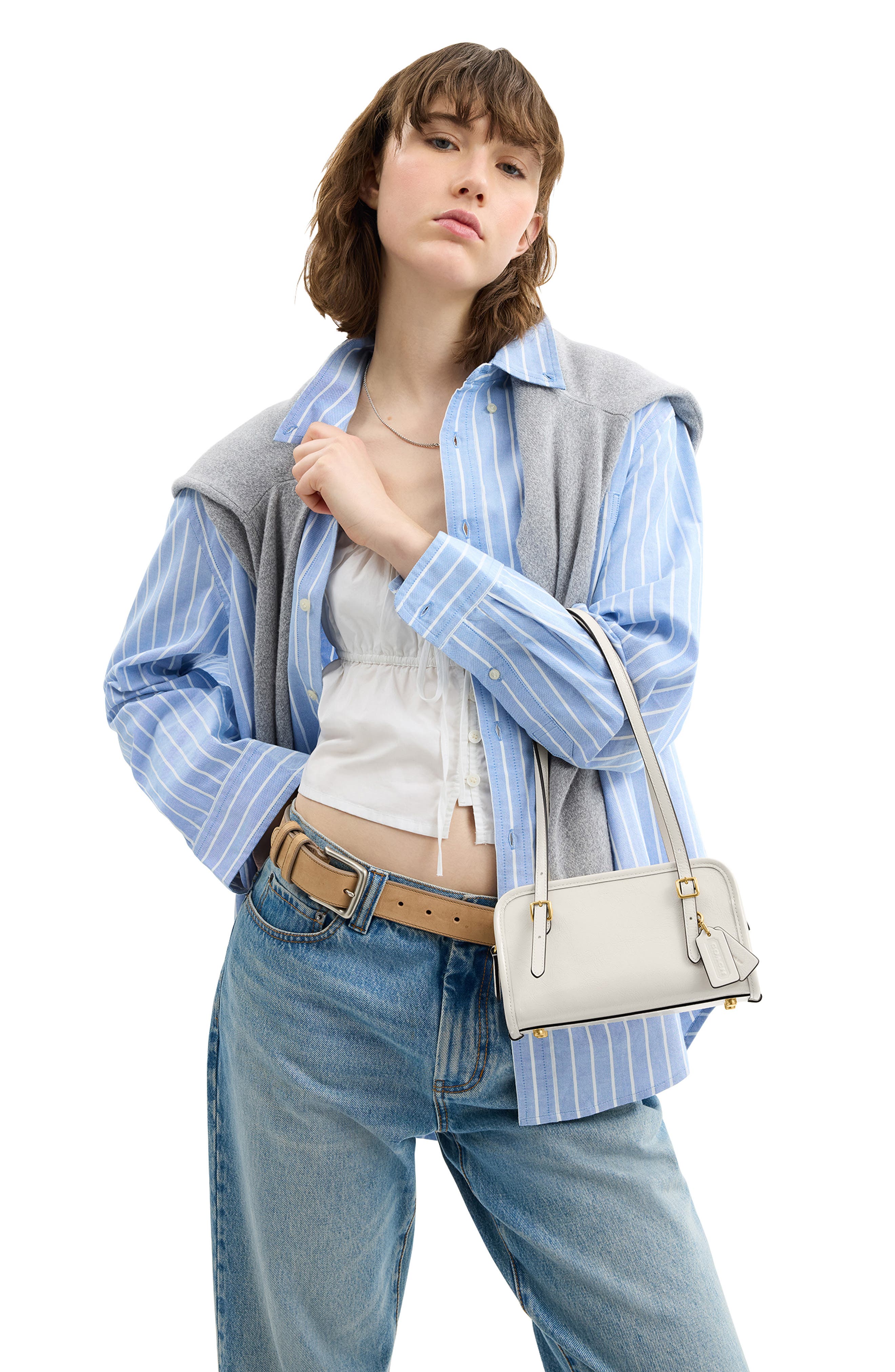 COACH Originals Crinkle Patent Leather Shoulder Bag, Alternate, color, 