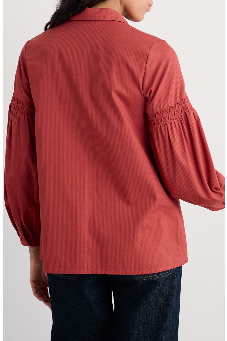 Sapling Organic Cotton Button-Up Shirt, Alternate, color, DEEP RUST