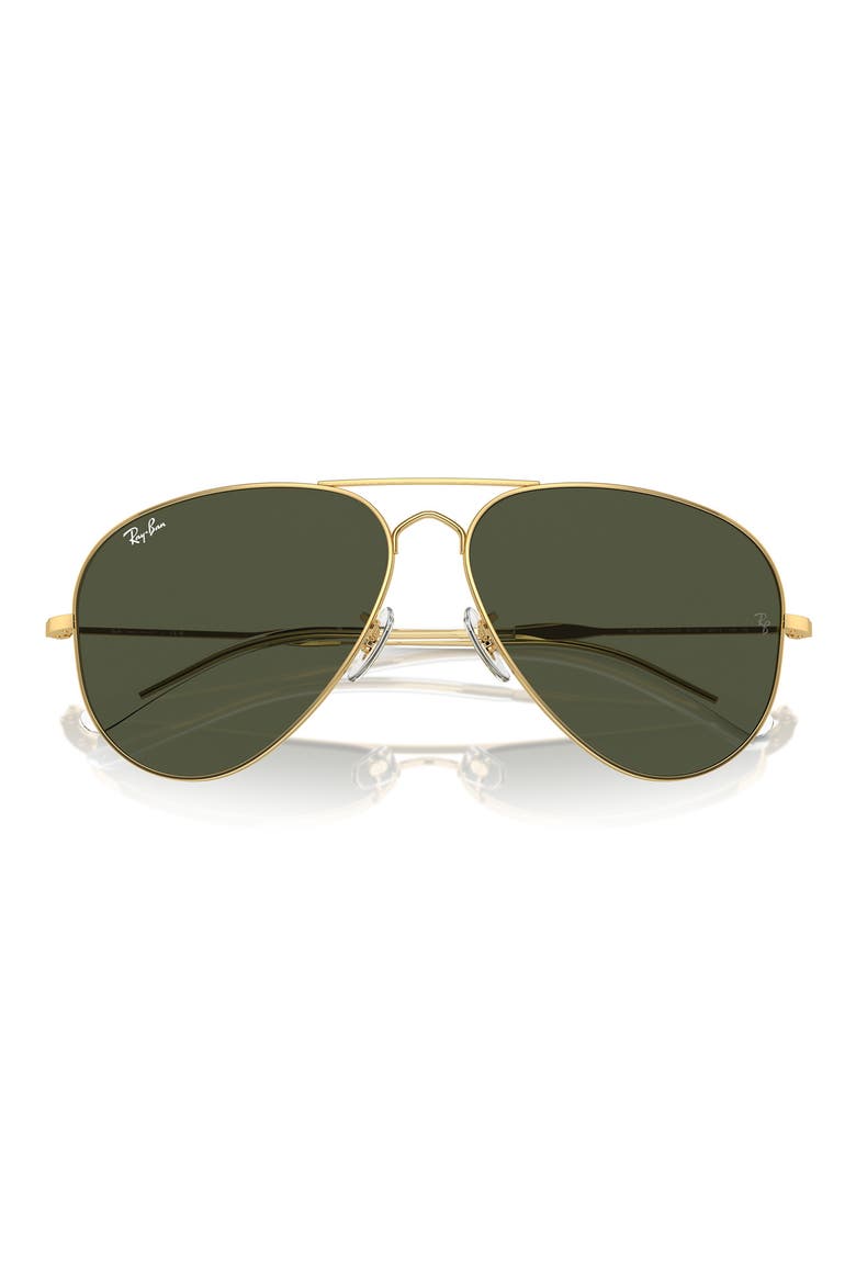 Old Aviator 62mm Oversize Sunglasses, Alternate, color, GOLD FLASH