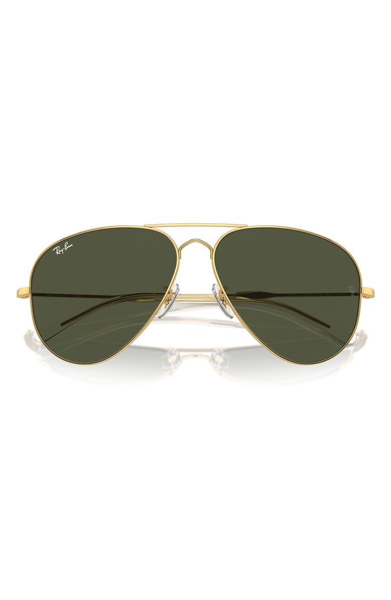 Ray-Ban Old Aviator 62mm Oversize Sunglasses, Alternate, color, Gold Flash