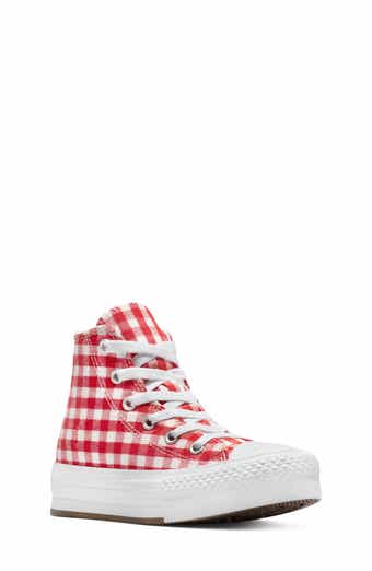 Converse Kids' Chuck Taylor All Star EVA Lift Gingham Canvas High Top Platform Sneaker