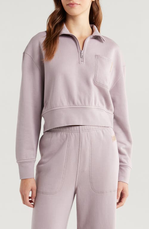 Shop Lunya Reversible Half Zip Sweatshirt In Dawning Mist