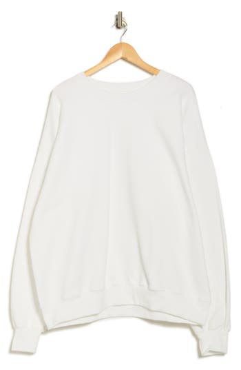 Hanes Ultimate Crewneck Sweatshirt In White