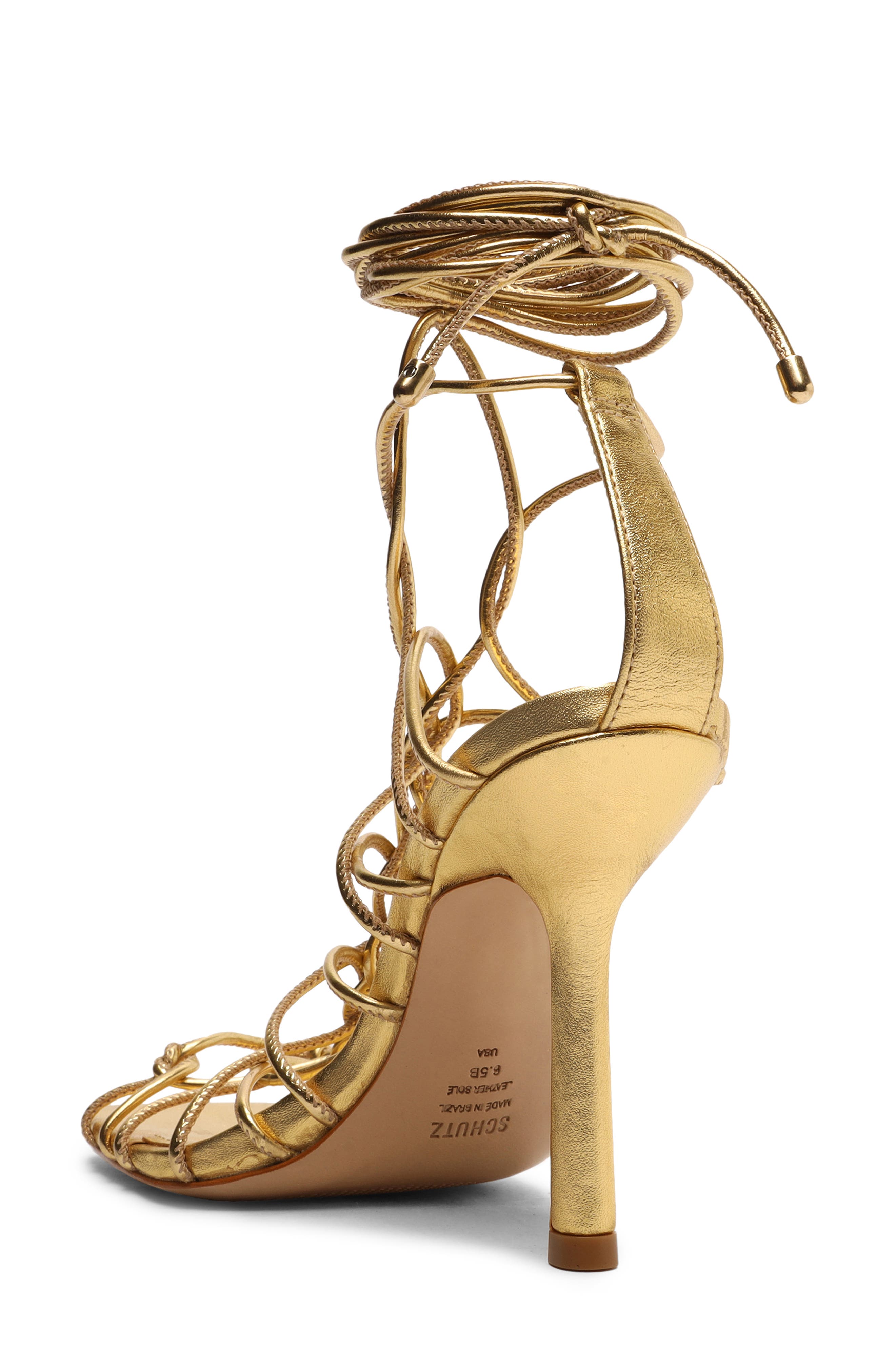 Heyde Ankle Tie Sandal, Alternate, color, OURO