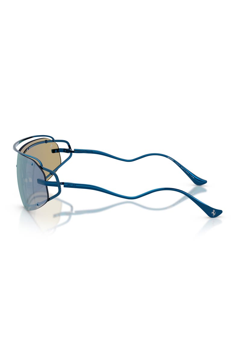 32mm Small Mirrored Rectangular Sunglasses, Alternate, color, BLUE / MIRROR BLUE