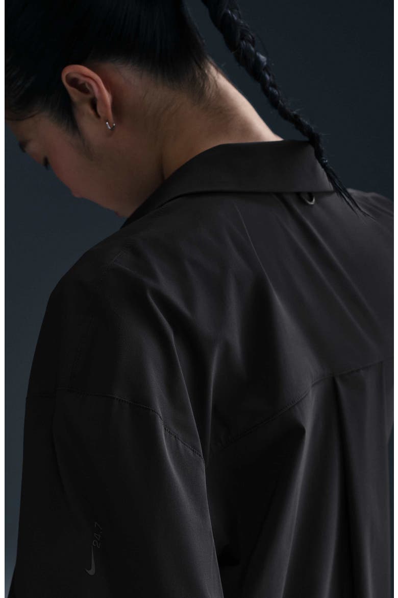 24.7 Dri-Fit Button-Up Shirt, Alternate, color, 010 BLACK/BLACK