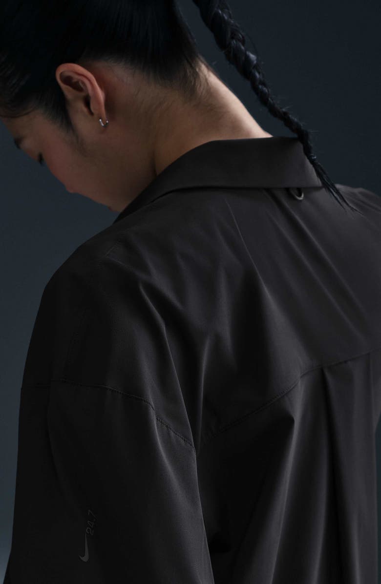 Nike 24.7 Dri-Fit Button-Up Shirt, Alternate, color, Black/ Black