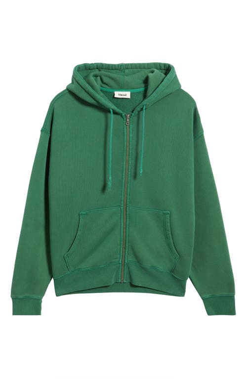 Elwood Core Oversize Terry Full Zip Hoodie In Green