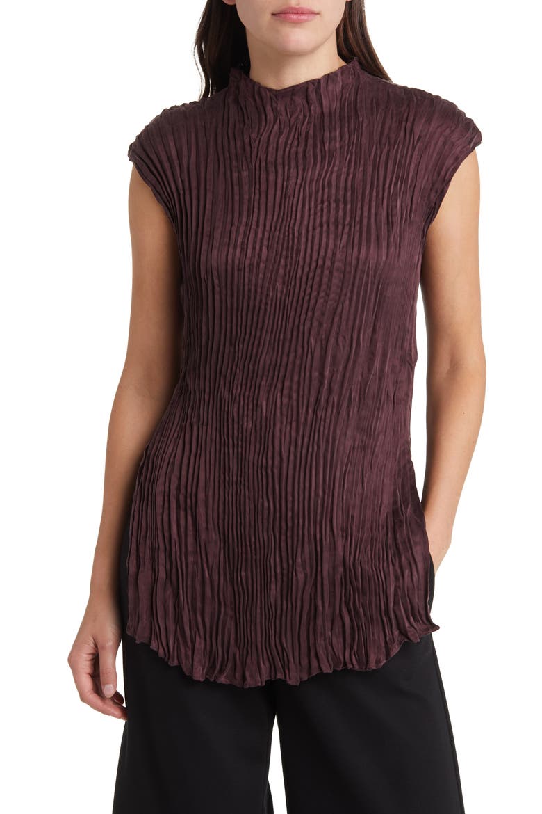 Crinkle Funnel Neck Tunic, Main, color, CASSIS