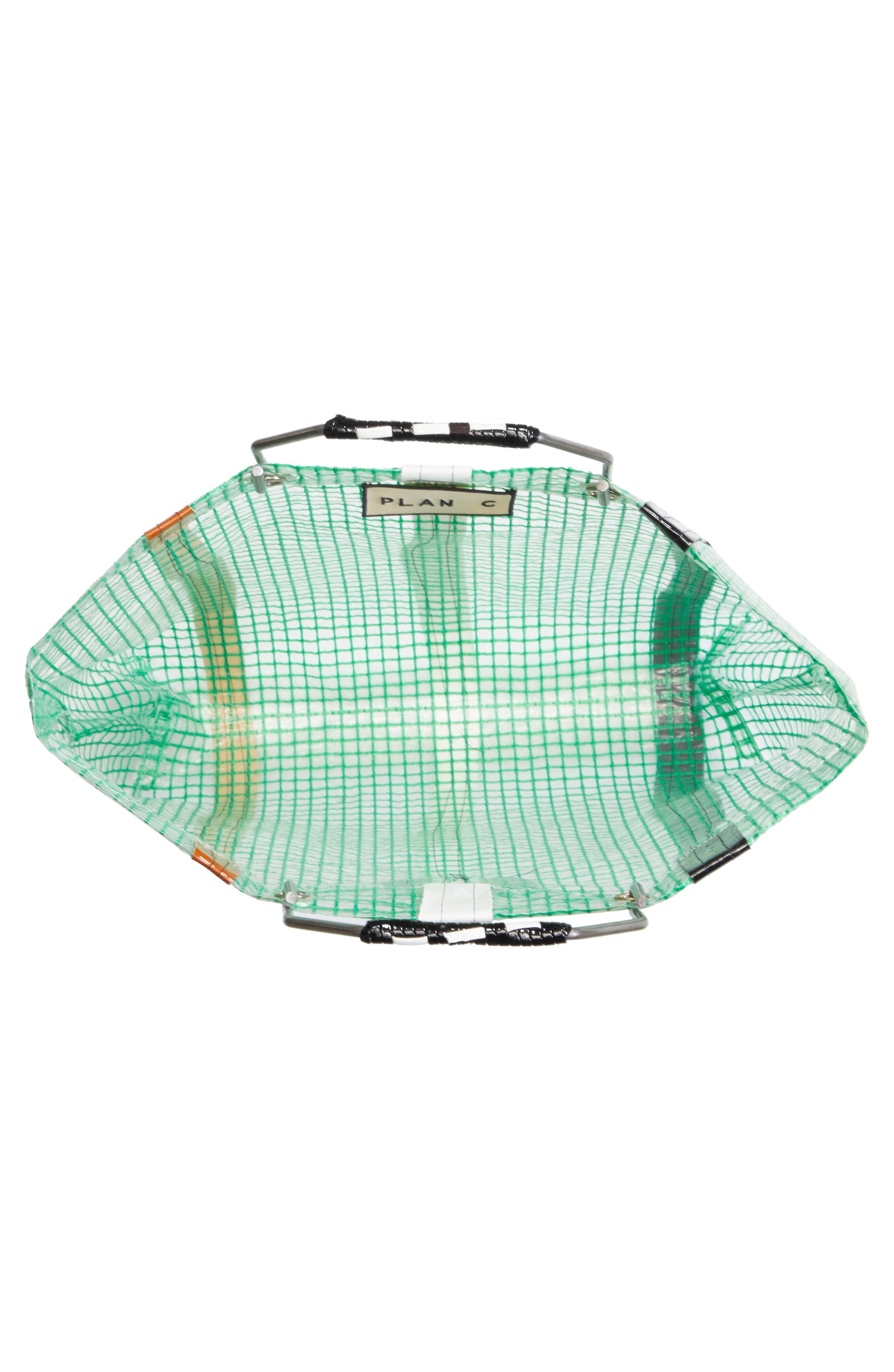 PLAN C Clear Shopper Tote, Alternate, color, Green/ Baked White Black