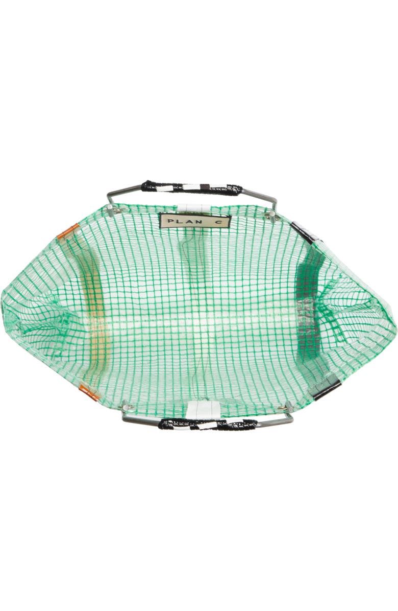 PLAN C Clear Shopper Tote, Alternate, color, Green/ Baked White Black