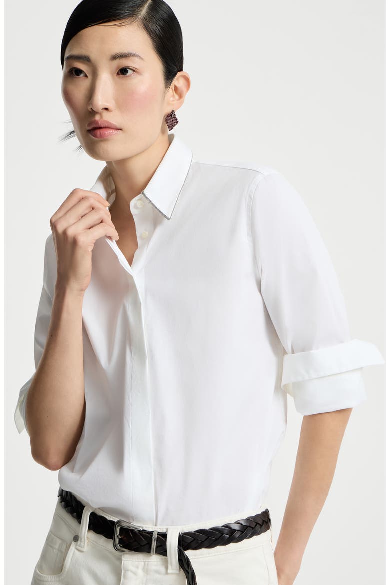 Shirt with monili, Alternate, color, White