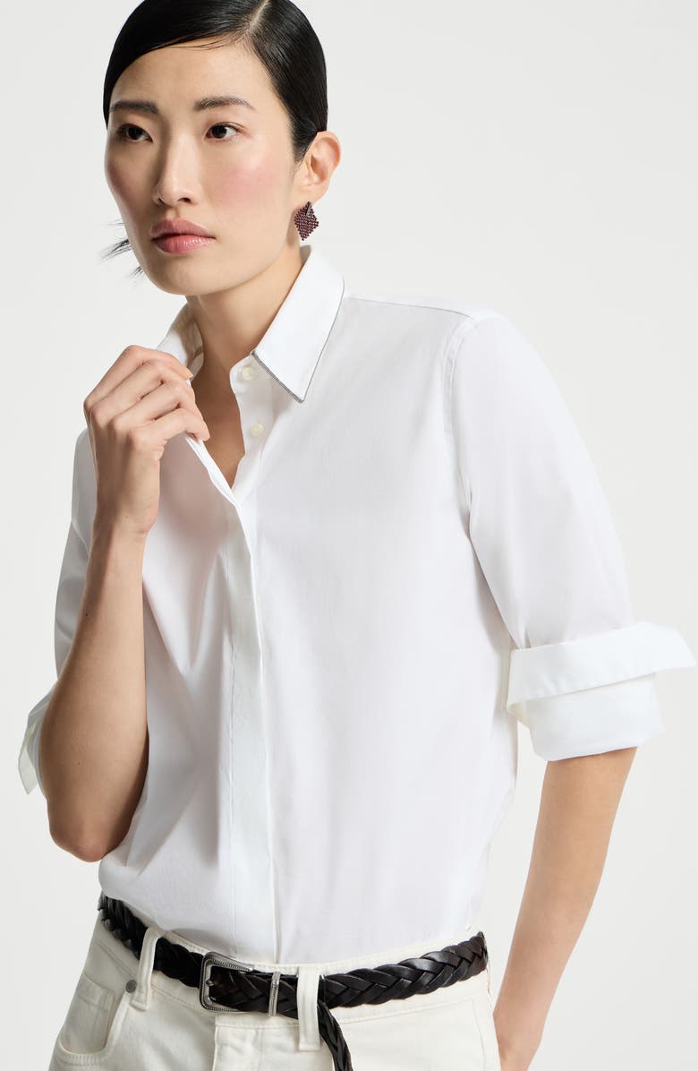 Brunello Cucinelli Shirt with monili, Alternate, color, White